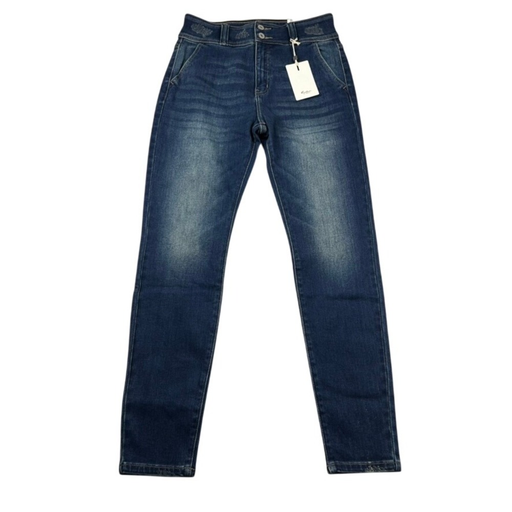 KanCan Womens High Rise Skinny Jeans Medium Wash Distressed Size 9/28